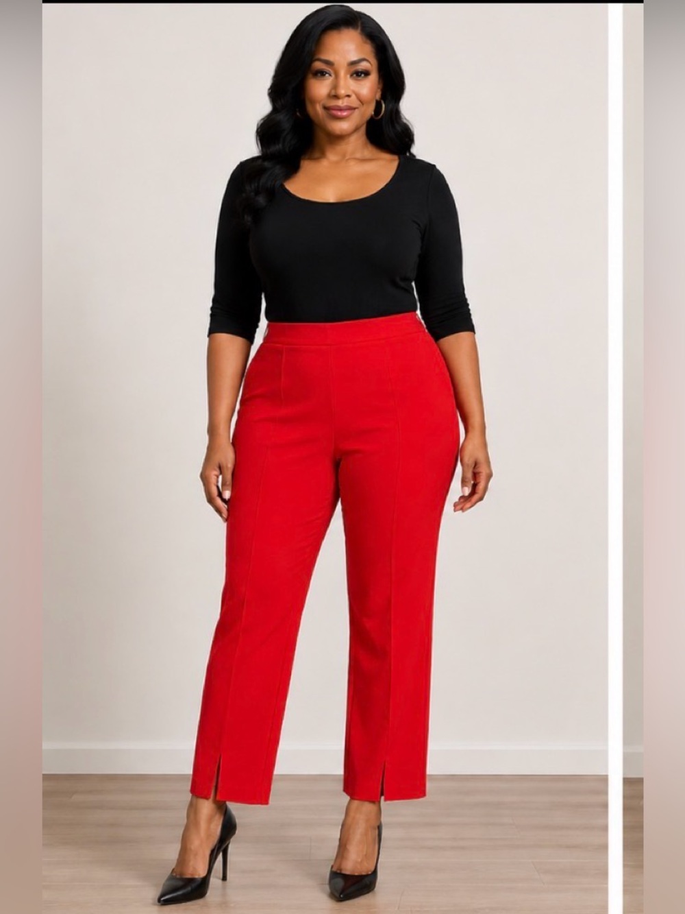Du Jour Red Wide Leg Pants